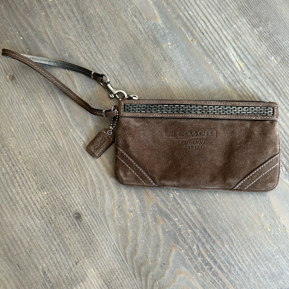 Authentic Seude Coach Wristlet
